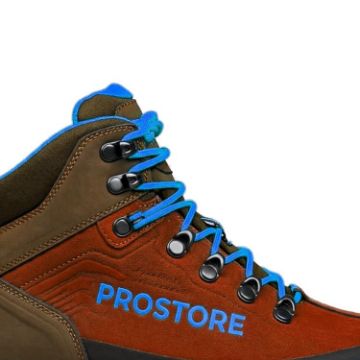 PROSTORE FOOTWEAR - TERRAVENTURE HIKING BOOTS CHOCOLATE BROWN BLUE 6.5-4