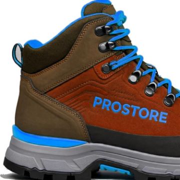PROSTORE FOOTWEAR - TERRAVENTURE HIKING BOOTS CHOCOLATE BROWN BLUE 6.5-5