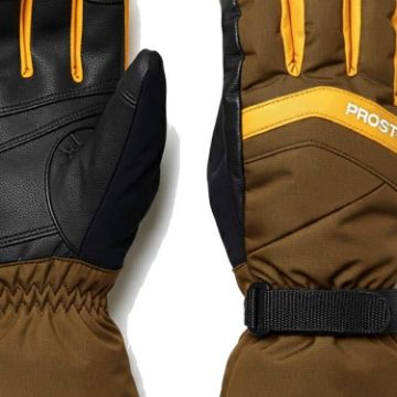 PROSTORE GLOVES - POWDERCORE GLOVE BROWN YELLOW BLACK XS-2