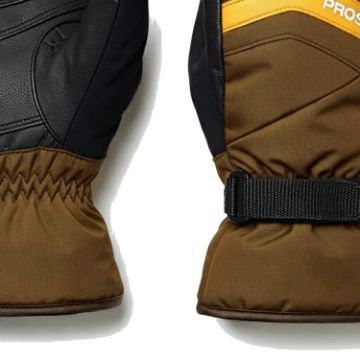 PROSTORE GLOVES - POWDERCORE GLOVE BROWN YELLOW BLACK XS-3