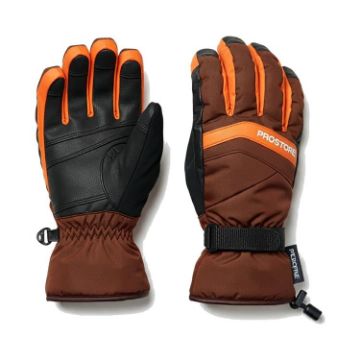 PROSTORE GLOVES - POWDERCORE GLOVE BROWN ORANGE BLACK XS-1