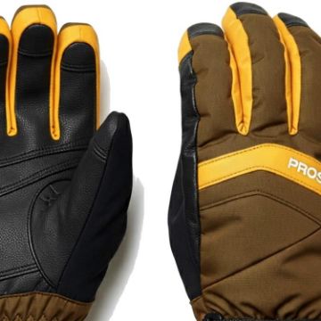 PROSTORE GLOVES - POWDERCORE GLOVE BROWN YELLOW BLACK XS-4
