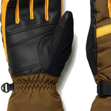 PROSTORE GLOVES - POWDERCORE GLOVE BROWN YELLOW BLACK XS-5