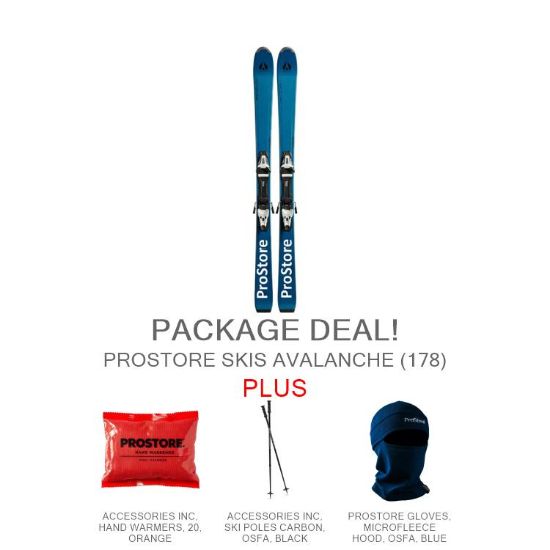 PROSTORE SKIS - AVALANCHE EPIC PACKAGE PROSTORE SKIS SKI PACKAGES BLUE 178-1