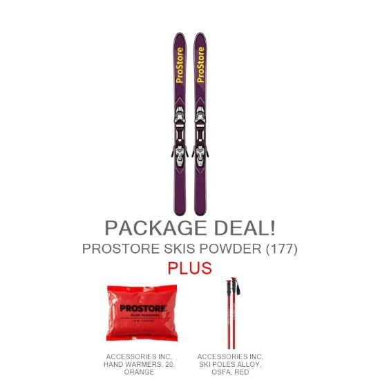 PROSTORE SKIS - POWDER STANDARD PACKAGE PROSTORE SKIS SKI PACKAGES RED 177-1