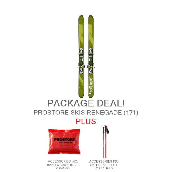 PROSTORE SKIS - RENEGADE STANDARD PACKAGE PROSTORE SKIS SKI PACKAGES GREEN YELLOW 171-1