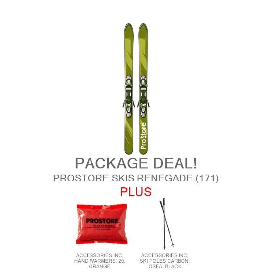 PROSTORE SKIS - RENEGADE DELUXE PACKAGE PROSTORE SKIS SKI PACKAGES GREEN YELLOW 171-1
