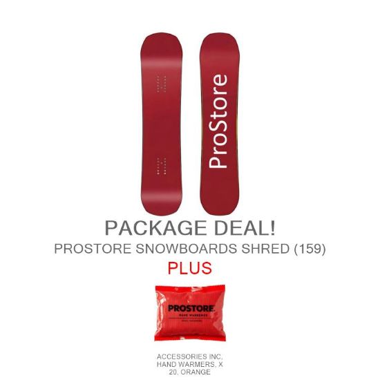 PROSTORE SNOWBOARDS - SHRED STANDARD PACKAGE PROSTORE SNOWBOARDS SNOWBOARD PACKAGES RED 159-1