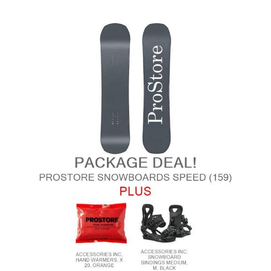 PROSTORE SNOWBOARDS - SPEED DELUXE PACKAGE PROSTORE SNOWBOARDS SNOWBOARD PACKAGES GREY 159-1