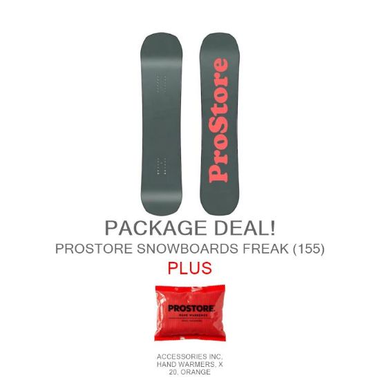 PROSTORE SNOWBOARDS - FREAK STANDARD PACKAGE PROSTORE SNOWBOARDS SNOWBOARD PACKAGES GREEN ORANGE 155-1