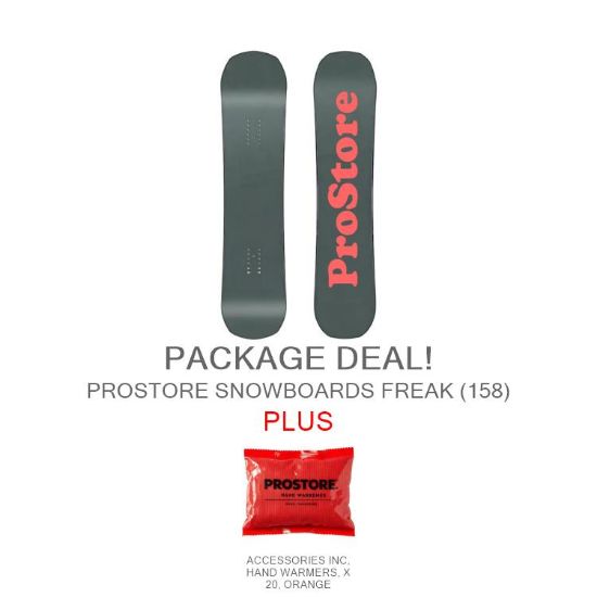 PROSTORE SNOWBOARDS - FREAK STANDARD PACKAGE PROSTORE SNOWBOARDS SNOWBOARD PACKAGES GREEN ORANGE 158-1