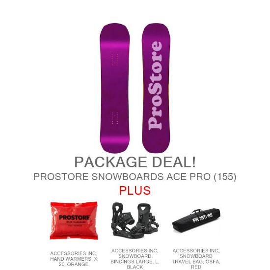 PROSTORE SNOWBOARDS - ACE PRO EPIC PACKAGE PROSTORE SNOWBOARDS SNOWBOARD PACKAGES PURPLE PINK 155-1