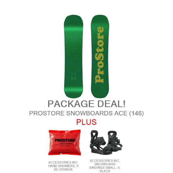 PROSTORE SNOWBOARDS - ACE DELUXE PACKAGE PROSTORE SNOWBOARDS SNOWBOARD PACKAGES GREEN 146-1