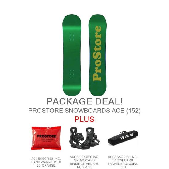 PROSTORE SNOWBOARDS - ACE EPIC PACKAGE PROSTORE SNOWBOARDS SNOWBOARD PACKAGES GREEN 152-1