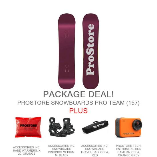 PROSTORE SNOWBOARDS - PRO TEAM ULTIMATE PACKAGE PROSTORE SNOWBOARDS SNOWBOARD PACKAGES PURPLE GREY 157-1
