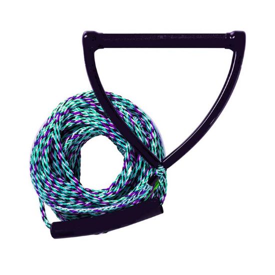 PROSTORE WATERSPORTS - GRIPPER WAKEBOARD ROPE GREEN PURPLE 15IN-1