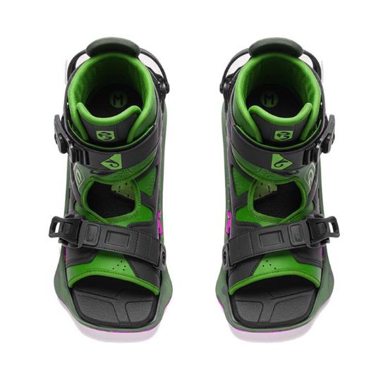PROSTORE WATERSPORTS - WINDJAMMER WAKEBOARD BINDINGS GREEN BLACK L-1