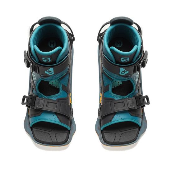 PROSTORE WATERSPORTS - WINDJAMMER WAKEBOARD BINDINGS TEAL BLACK L-1