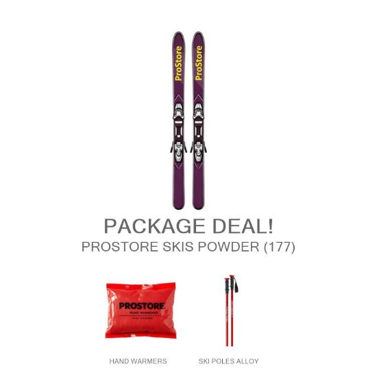 Picture of PROSTORE SKIS POWDER STANDARD PACKAGE SKI PACKAGE RED (UNISEX)