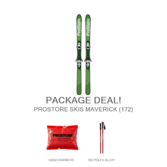 Picture of PROSTORE SKIS MAVERICK STANDARD PACKAGE SKI PACKAGE GREEN (UNISEX)