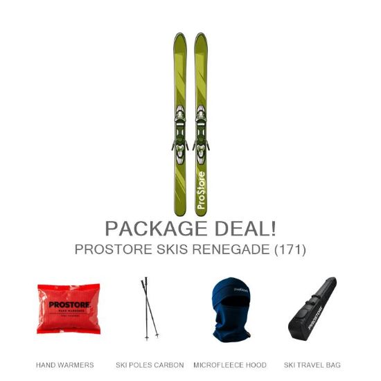 Picture of PROSTORE SKIS RENEGADE ULTIMATE PACKAGE SKI PACKAGE GREEN YELLOW (WOMENS)
